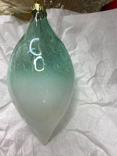 Lime green crackled teardrops Santas little painters