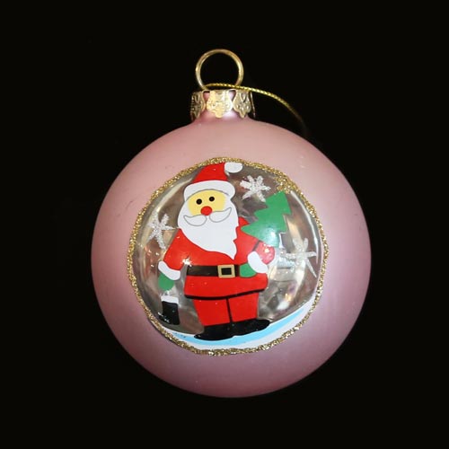 Pink Santa – Glass Bauble 80mm Santas little painters