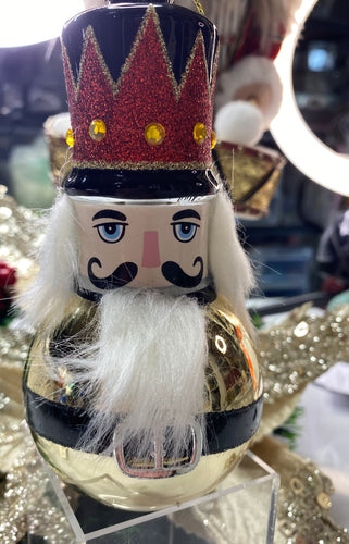 Gold Hanging Nutracker Ornament Santas little painters