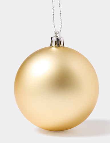 Gold Matte Shatterproof 80mm Bauble Santas little painters
