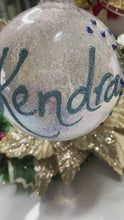 Load and play video in Gallery viewer, Glass Frosted Rainbow bauble 100mm
