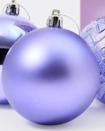 Purple Matte Shatterproof 80mm Bauble Santas little painters