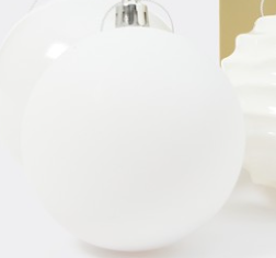 White Matte Shatterproof 80mm Bauble Santas little painters