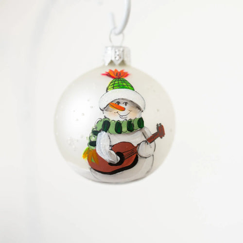 60mm Snowman hand painted baubles Santa's Little Painters