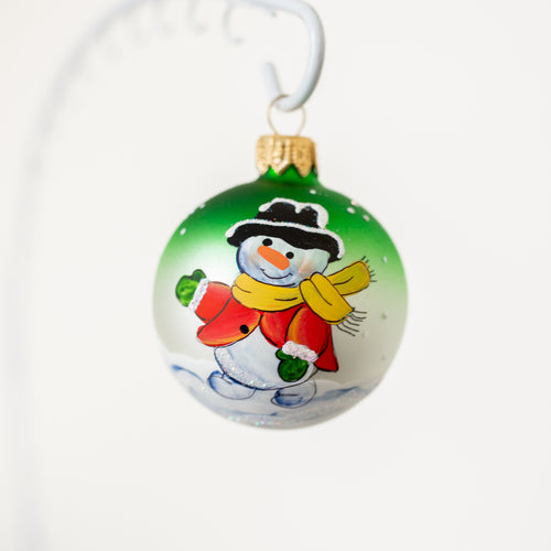 60mm snowman hand painted bauble Santa's Little Painters