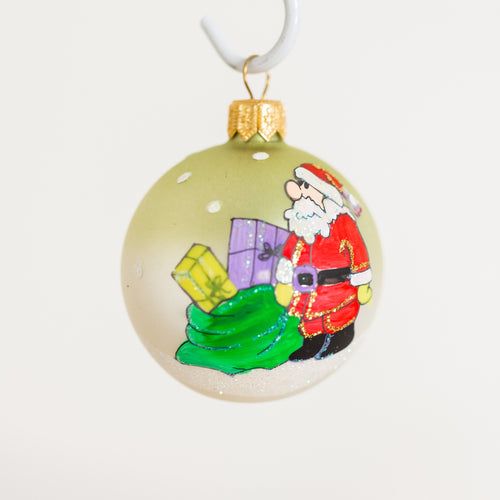 60mm santa hand painted bauble Santa's Little Painters