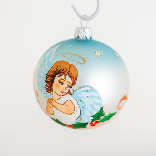 80mm Blue Angel on Holly Santa's Little Painters