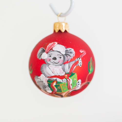 60mm koala hand painted bauble Santa's Little Painters