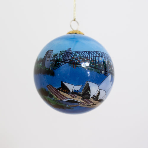 60mm Opera House Hand painted Baubles Santa's Little Painters