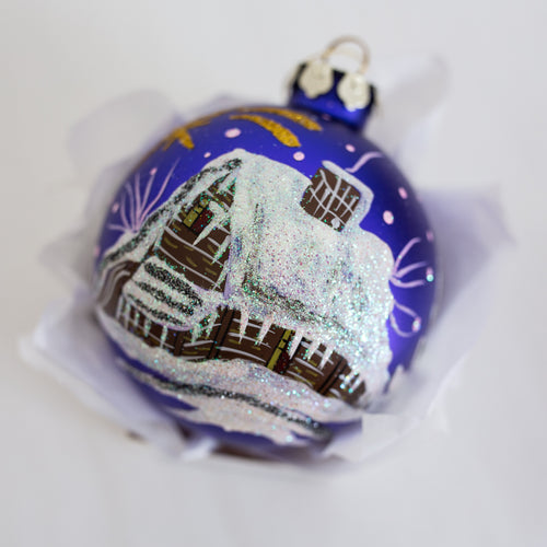 100mm Hand Painted Village Scene Santa's Little Painters