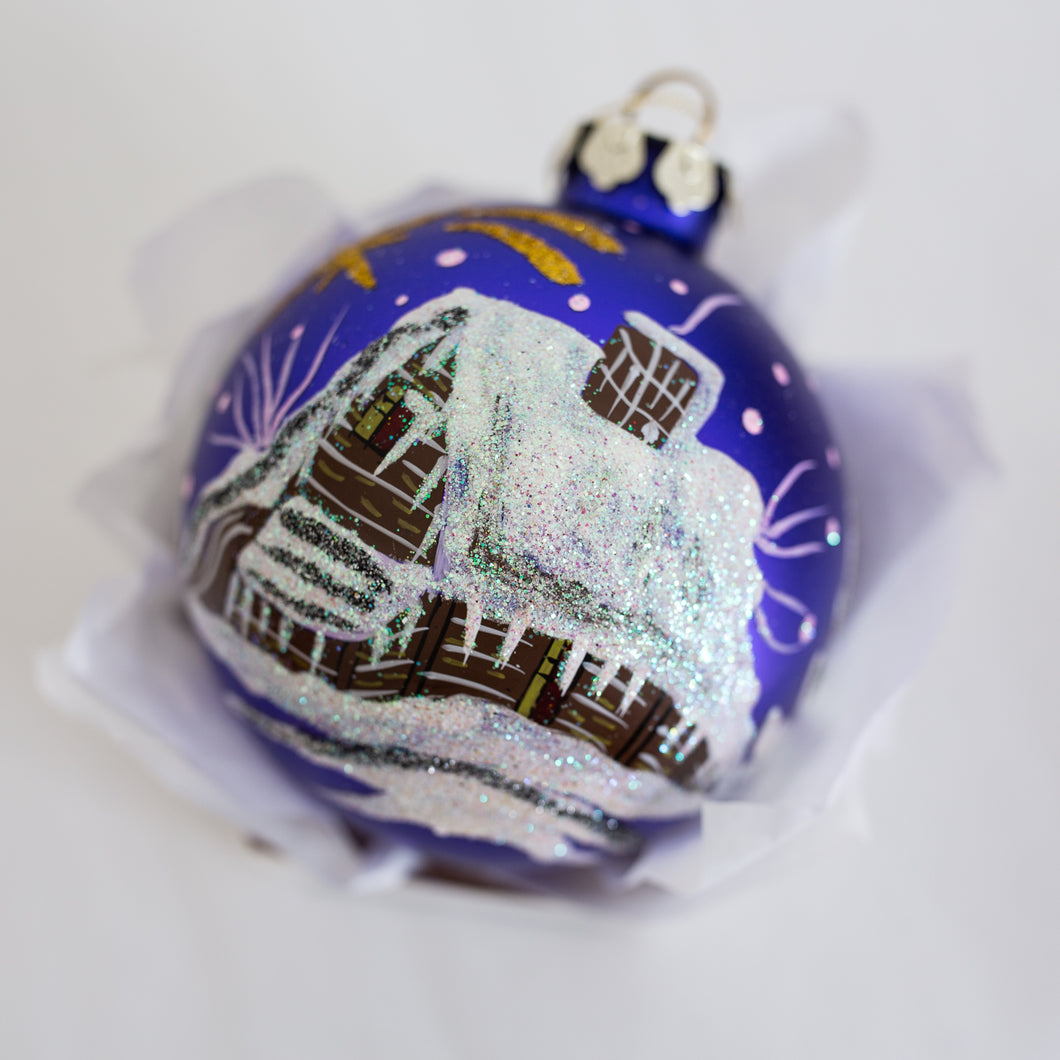 100mm Hand Painted Village Scene Santa's Little Painters