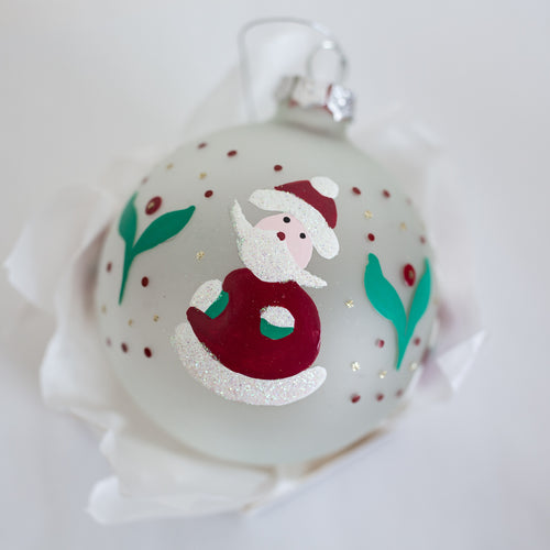 100mm Hand Painted Santa Row Santa's Little Painters