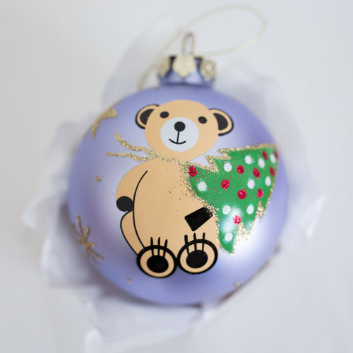 100mm Hand Painted Huggy Bear Santa's Little Painters