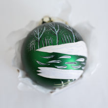 Load image into Gallery viewer, 100mm Hand Painted Green Village Personalised Christmas Bauble Santa&#39;s Little Painters
