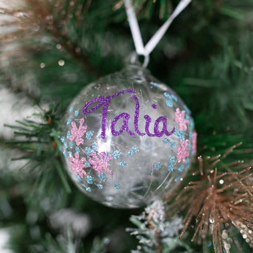 Glass Icicle bauble 80mm Santa's Little Painters