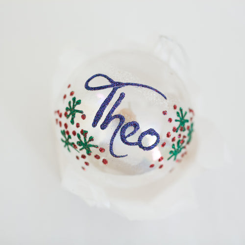 Glass Pearl bauble Santa's Little Painters