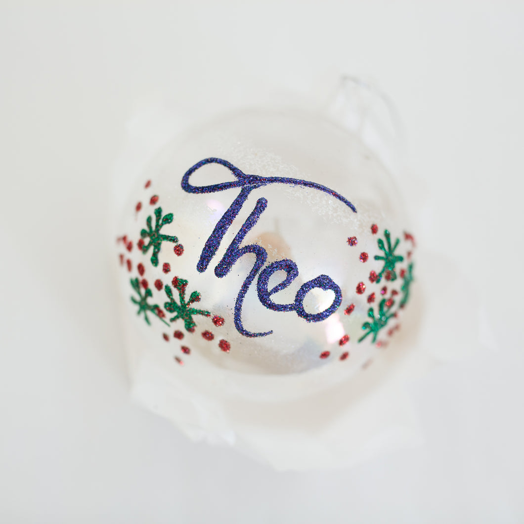 Glass Pearl bauble Santa's Little Painters