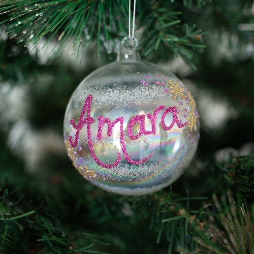 Glass Rainbow bauble Santa's Little Painters