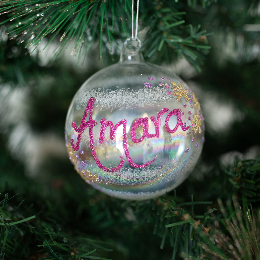 Glass Rainbow bauble Santa's Little Painters