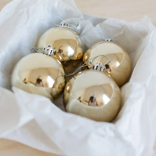 Light Gold Shatterproof Baubles Santa's Little Painters