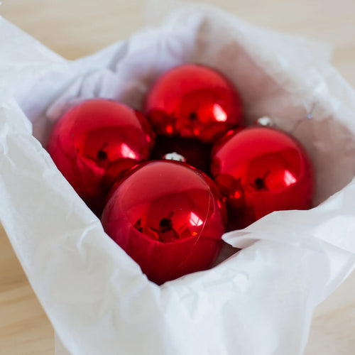 Red Shiny Shatterproof Baubles Santa's Little Painters