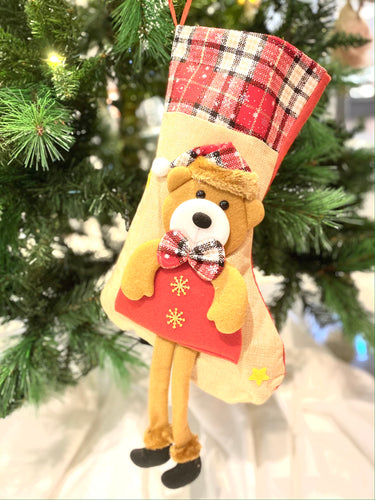 Teddy stocking Santa's Little Painters
