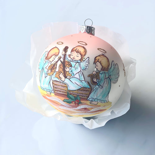 100mm Three angels hand painted bauble Santa's Little Painters
