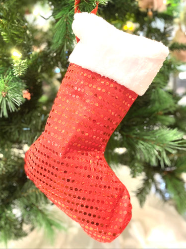 Red Sequined Stocking Santa's Little Painters