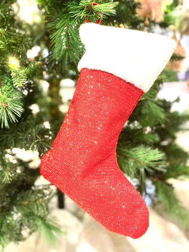 Red Shimmery Stocking Santa's Little Painters